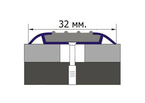 Профиль противоскользящий Евроступень АН-32 алюминиевый коричневый 32х2500 мм