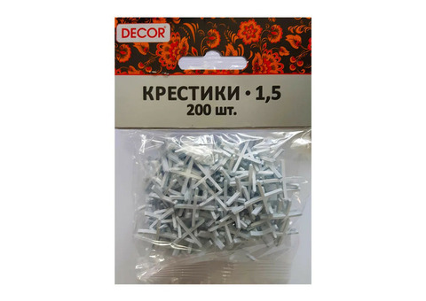 Крестики для кафеля Decor 338-0015 1,5 мм 200 шт в упаковке