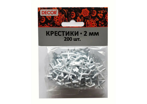 Крестики для кафеля Decor 338-0020 2 мм 200 шт в упаковке
