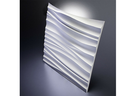 Дизайнерская 3D панель из гипса Artpole Silk 2 LED White 3 модуля 600х600 мм