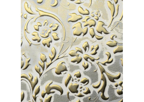 Стеновая панель Sibu Leather Line Floral White Gold 2612х1000 мм самоклеящаяся