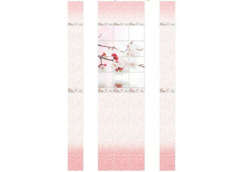 Стеновая панель ПВХ Novita Light фриз 3D Вишня розовая узор 2700х250 мм