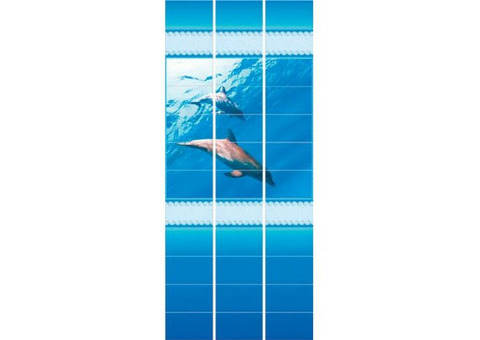 Стеновая панель ПВХ Venta Exclusive Дельфины VE375E 717H 2700x375 мм
