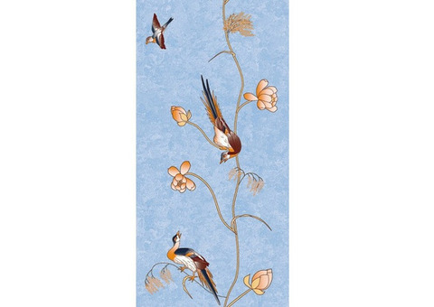 Стеновая панель ПВХ Апласт Цветы Азии 9005/3 Райские птицы 2700х250 мм
