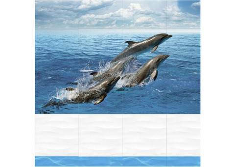 Стеновая панель ПВХ Кронапласт Unique Дельфины 2700х250 мм