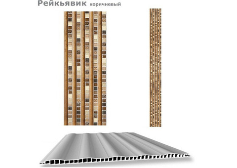 Стеновая панель ПВХ Кронапласт Unique Рейкьявик коричневый фигурная 2700х250 мм