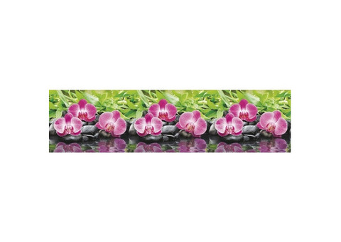 Фартук кухонный Требити Розовые орхидеи пластиковый 2000х600х1,5 мм