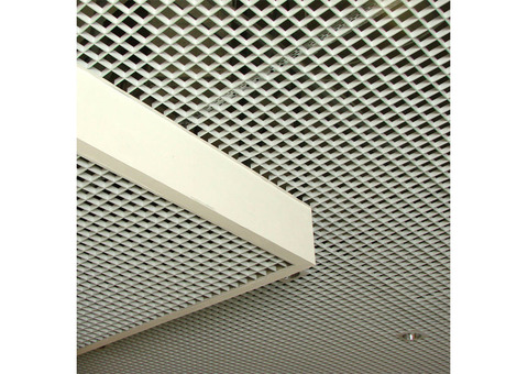 Потолок грильято Cesal Классический Стандарт белый 50х50х40 мм