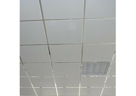 Потолок кассетный Албес AP600A6 Эконом/45 градусов/Т-24 оцинкованная сталь белый 600х600 мм