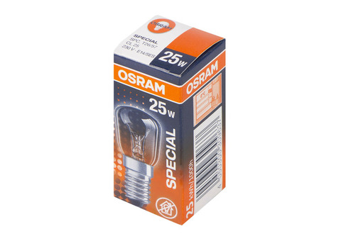 Лампа накаливания для холодильника Osram трубчатая T26/57 E14 25 Вт свет тёплый белый