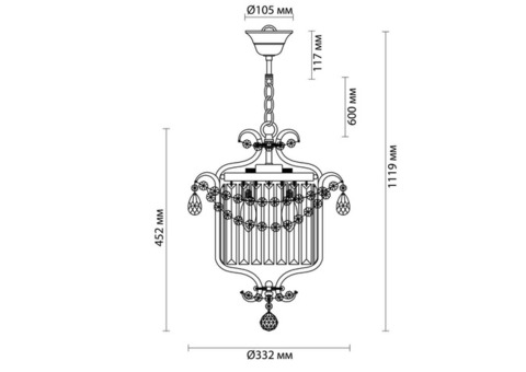 Cветильник подвесной Odeon Light Classic Sharm 4686/3 40 Вт