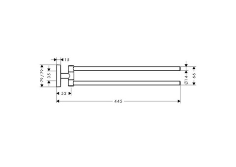 Полотенцедержатель Hansgrohe PuraVida 41512000 двойной