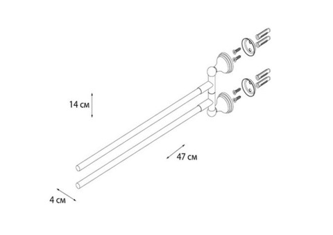 Полотенцедержатель поворотный двойной Fixsen Laguna GR-7802A