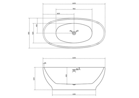 Ванна акриловая Abber AB9207 165х80 см