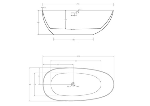 Ванна акриловая Abber AB9211B 170х80 см