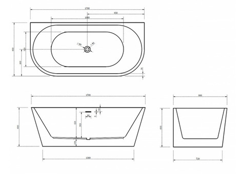 Ванна акриловая Abber AB9216-1.7DB 170х80 см