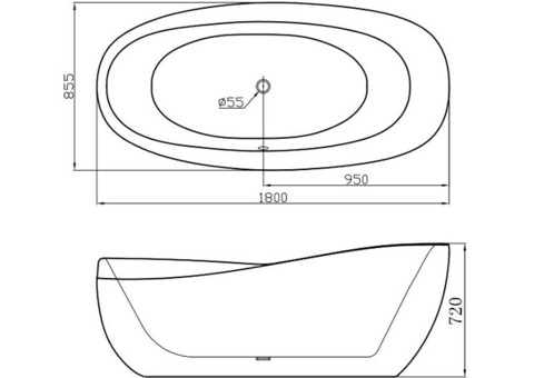 Ванна акриловая Abber AB9232 180х85 см