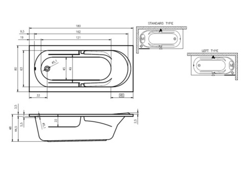 Ванна акриловая Riho Future 180x80 см