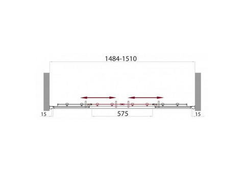 Душевая дверь на ванну BelBagno Uno VF-2-150/145-C-Cr 1500x1450 мм