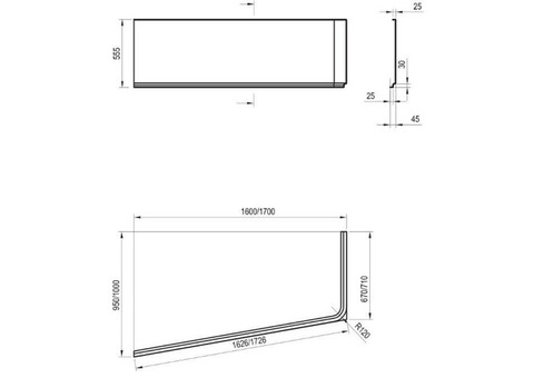 Панель для ванны Ravak А 10° 170 P CZ82100A00 белая