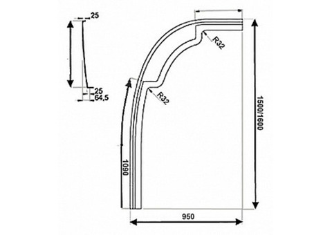 Панель фронтальная для ванны Ravak Rosa 95 L 150 см