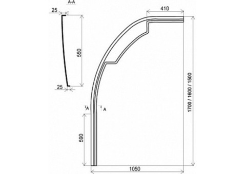 Панель фронтальная для ванны Ravak Rosa II L 150 см левая