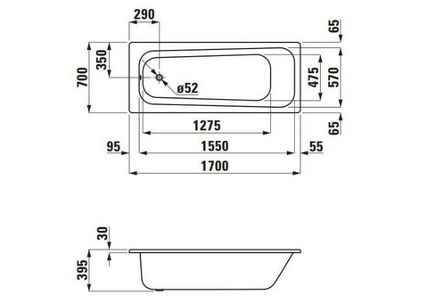 Ванна стальная Maroni Prestige 170x70 см