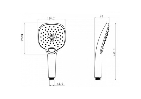 Душевая лейка Lemark LM0817C трехфункциональная