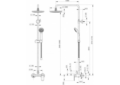 Душевая стойка Bravat Opal R F9125183CP-A1-RUS со смесителем