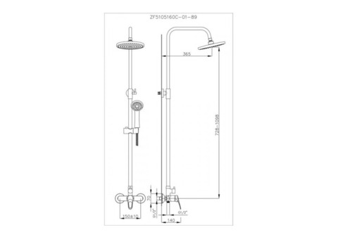 Душевая стойка Decoroom DR37 DR37070