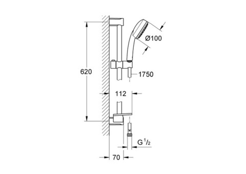 Душевой гарнитур Grohe New Tempesta Cosmopolitan 100 26083002 с полочкой