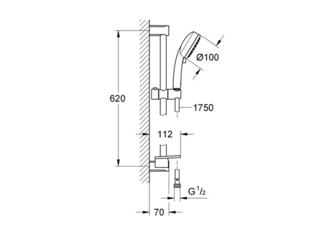 Душевой гарнитур Grohe New Tempesta Cosmopolitan 100 27928002 с полочкой