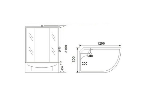 Душевая кабина Aqualux AQ-4073GFL Modo-130 1300х850х2150 мм левая