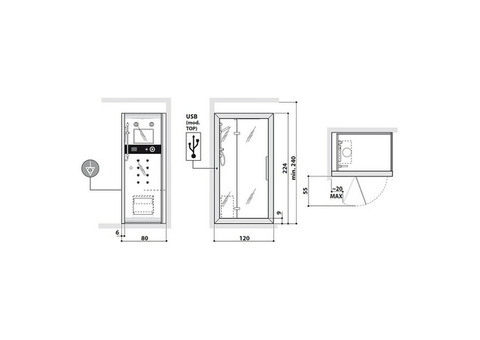 Душевая кабина Jacuzzi Frame 120 Top 1200х800х2240 мм