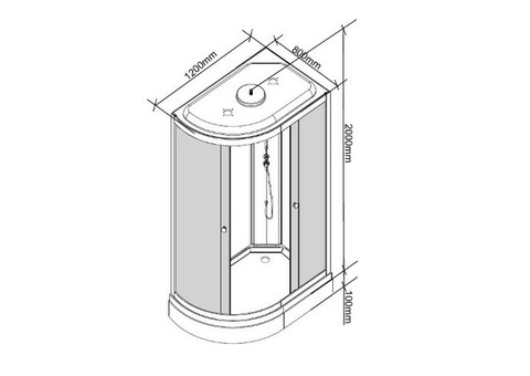 Душевая кабина Parly Bianco Эконом EB123P-R 1200х800х2100 мм правая