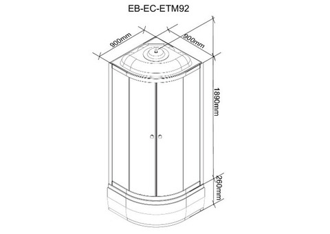 Душевая кабина Parly Classic Эконом ECM92 900х900х2150 мм