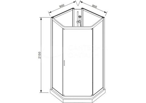 Душевая кабина Parly Penta P91F 900х900х2150 мм