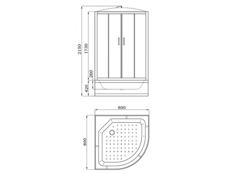 Душевая кабина Parly Tomorrow ET821 высокий поддон 800х800 мм