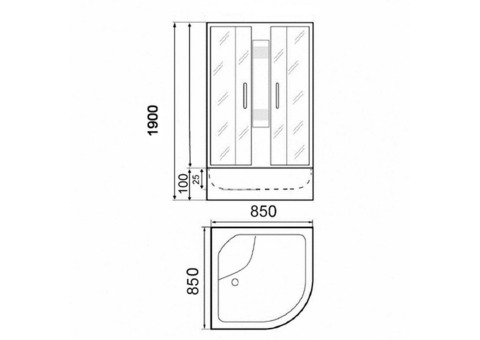 Душевая кабина Parly Tomorrow TM911 низкий поддон 850х850 мм