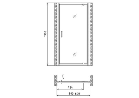 Душевая дверь Gemy Sunny Bay S28120 600х1900 мм