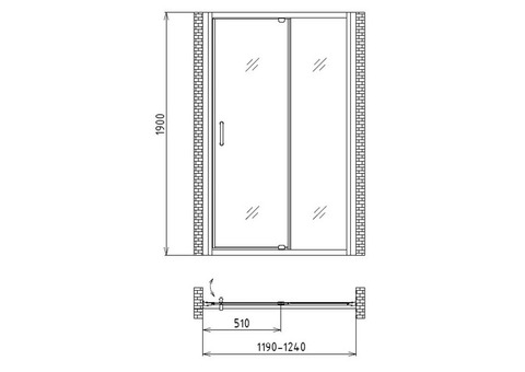 Душевая дверь Gemy Sunny Bay S28191B 1200х1900 мм