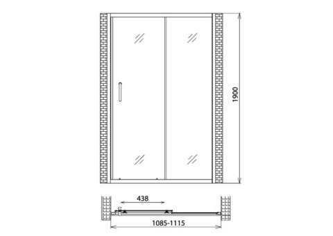 Душевая дверь Gemy Victoria S30191D 1100х1900 мм