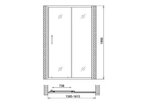 Душевая дверь Gemy Victoria S30191F 1600х1900 мм