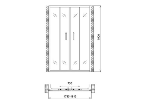 Душевая дверь Gemy Victoria S30192D 1800х1900 мм