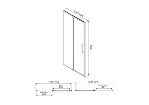 Душевая дверь Iddis Slide SLI6BS3i69 1300x1950 мм