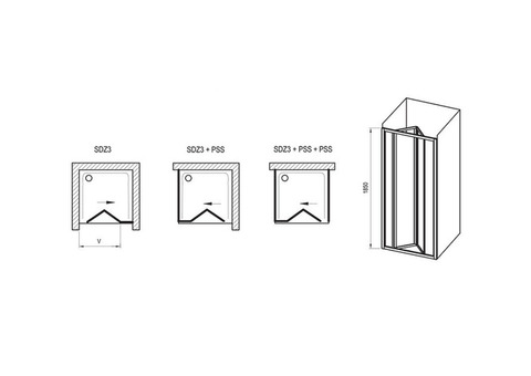 Душевая дверь Ravak Supernova SDZ3-90 Transparent белая