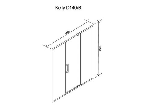 Душевая дверь в нишу Ceruttispa Kelly D140 1950х1400 мм