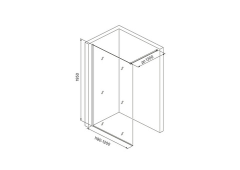 Душевая перегородка Iddis Slide Walk In SLI8CS2i23 1200х1950 мм