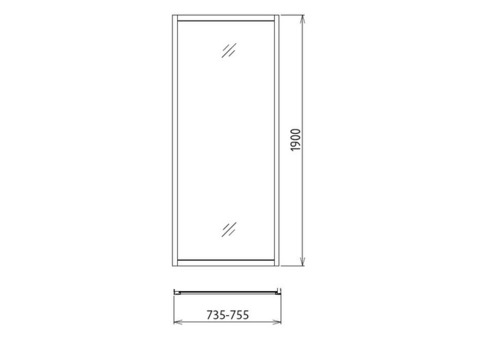 Душевая стенка Gemy A75 750х1900 мм