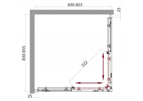 Душевое ограждение BelBagno Sela A-2-85-C-Cr 850x850x1900 мм